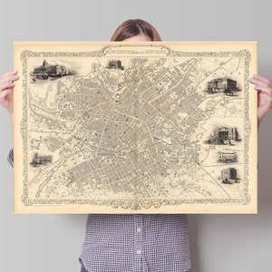 Alte Karte von Manchester - 'Manchester and its Environs'