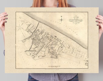 Old Map of Portobello | Old town survey of Edinburgh | John Wood | 1824 |  Porty | Portobello