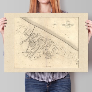 Ancienne carte de Portobello | Étude de la vieille ville d’Édimbourg | John Wood | | de 1824  Porty | Portobello