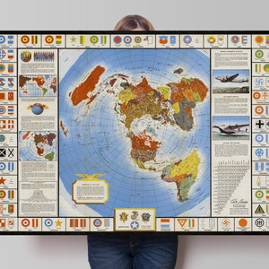 Global Map for Global War and Global Peace - Lehrkunst - Karte Kunst - Geschichte Poster