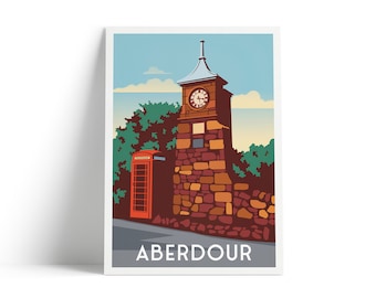 Aberdour Print - Train Station - Fife Coastal Path - Red Telephone Box - Scotland Wall Art