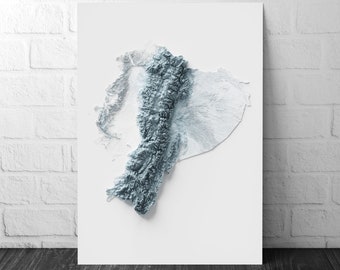 Ecuador Artistic Relief Map  - Unique 2D Wall Decor - Ecuadorian Geology  - 2D Shaded Relief Map