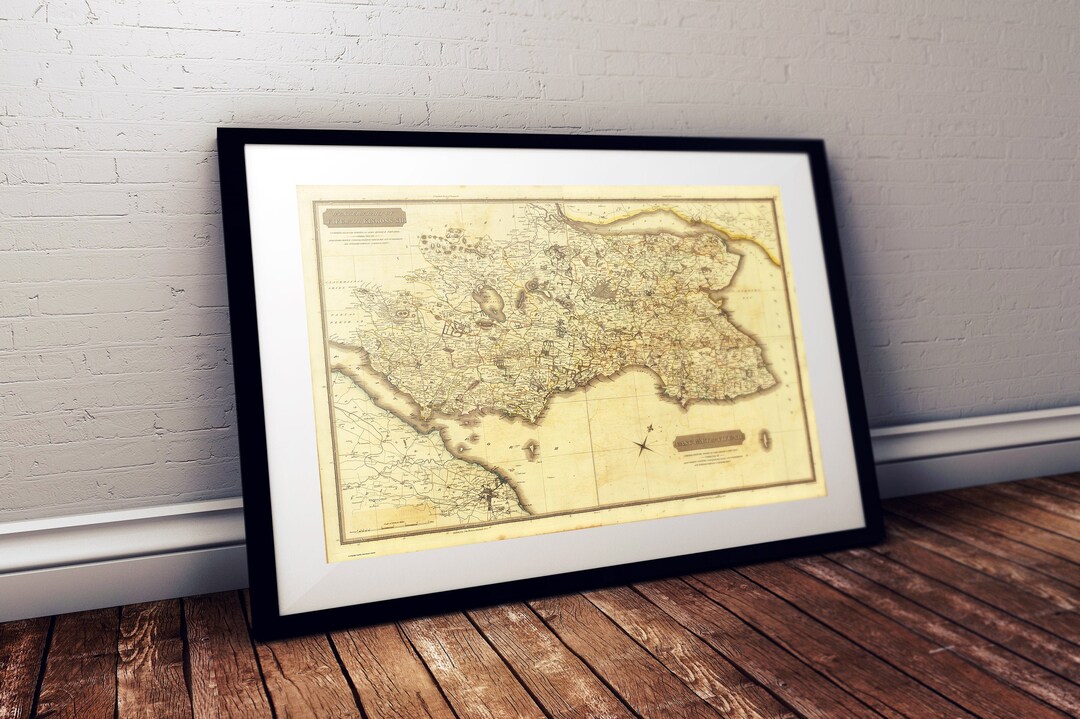 Map of Fife, Scotland 1831 Old Replica Poster Print Scottish Maps