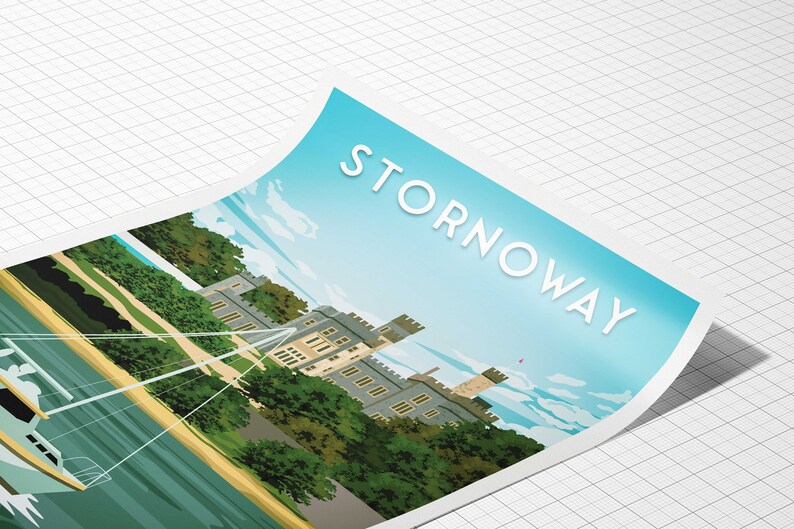 Stornoway Print Steòrnabhagh Lews Castle Lewis and Harris the Western Isles Outer Hebrides Scottish Wall Art image 5