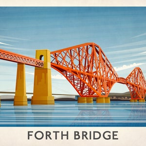 Forth Bridge, Scottish Travel Print, Edinburgh to North Queensferry ...