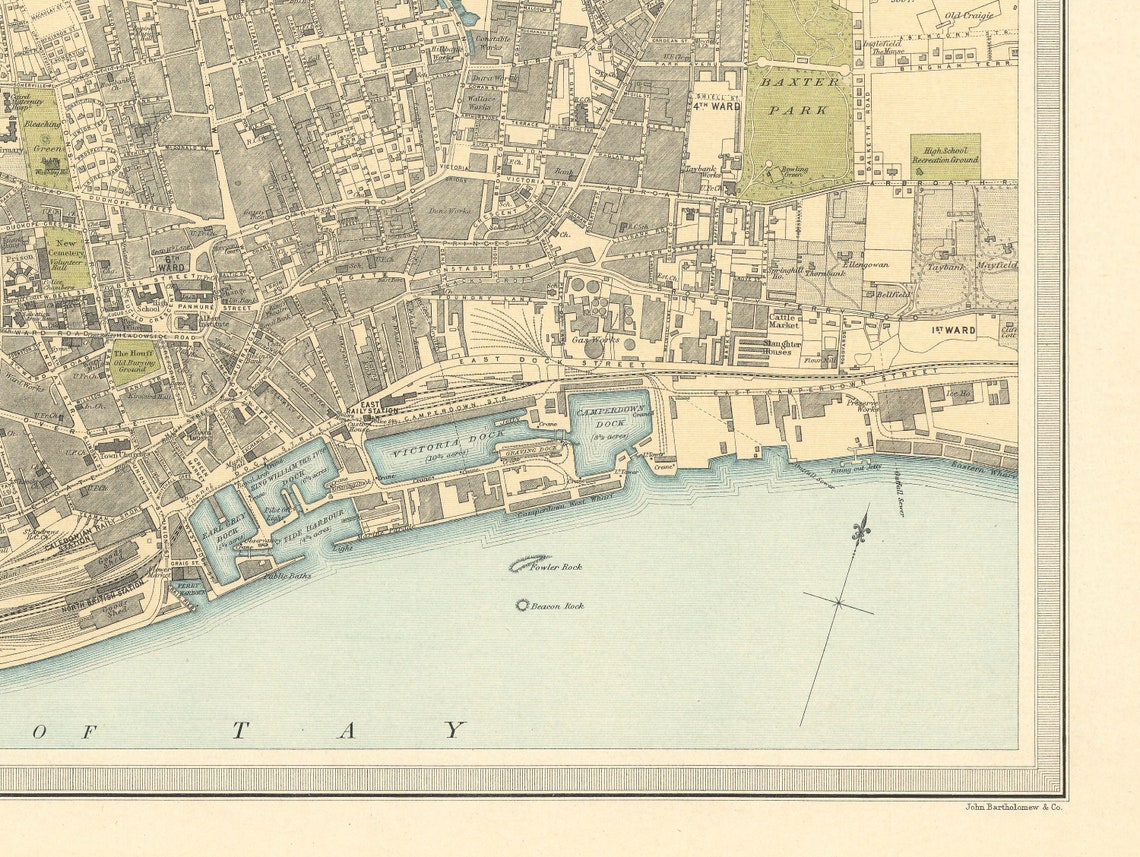 Old Dundee Map Plan of Dundee Scotland 1912 Scottish Etsy