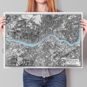 Newcastle, Engeland - Shaded Relief Kaart - Gedetailleerde Topografie - Newcastle-Upon-Tyne - Lidar Kaart