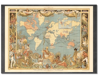MONDE ENTIER 1835年世界地図の額装の通販 by 蒼い海｜ラクマ