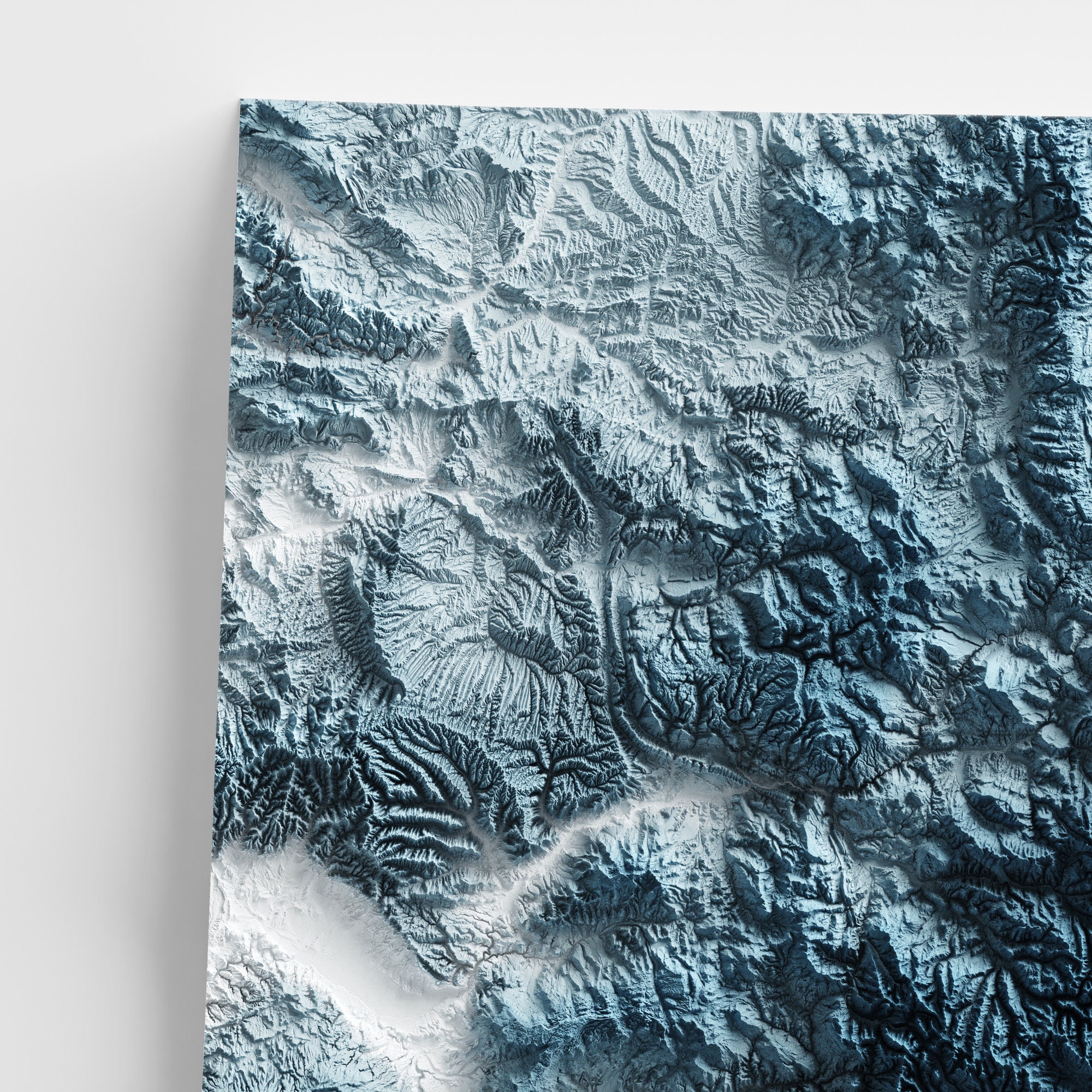 Colorado Art Relief Map - 2D Print - USA Geology - 2D Shaded Relief Map ...