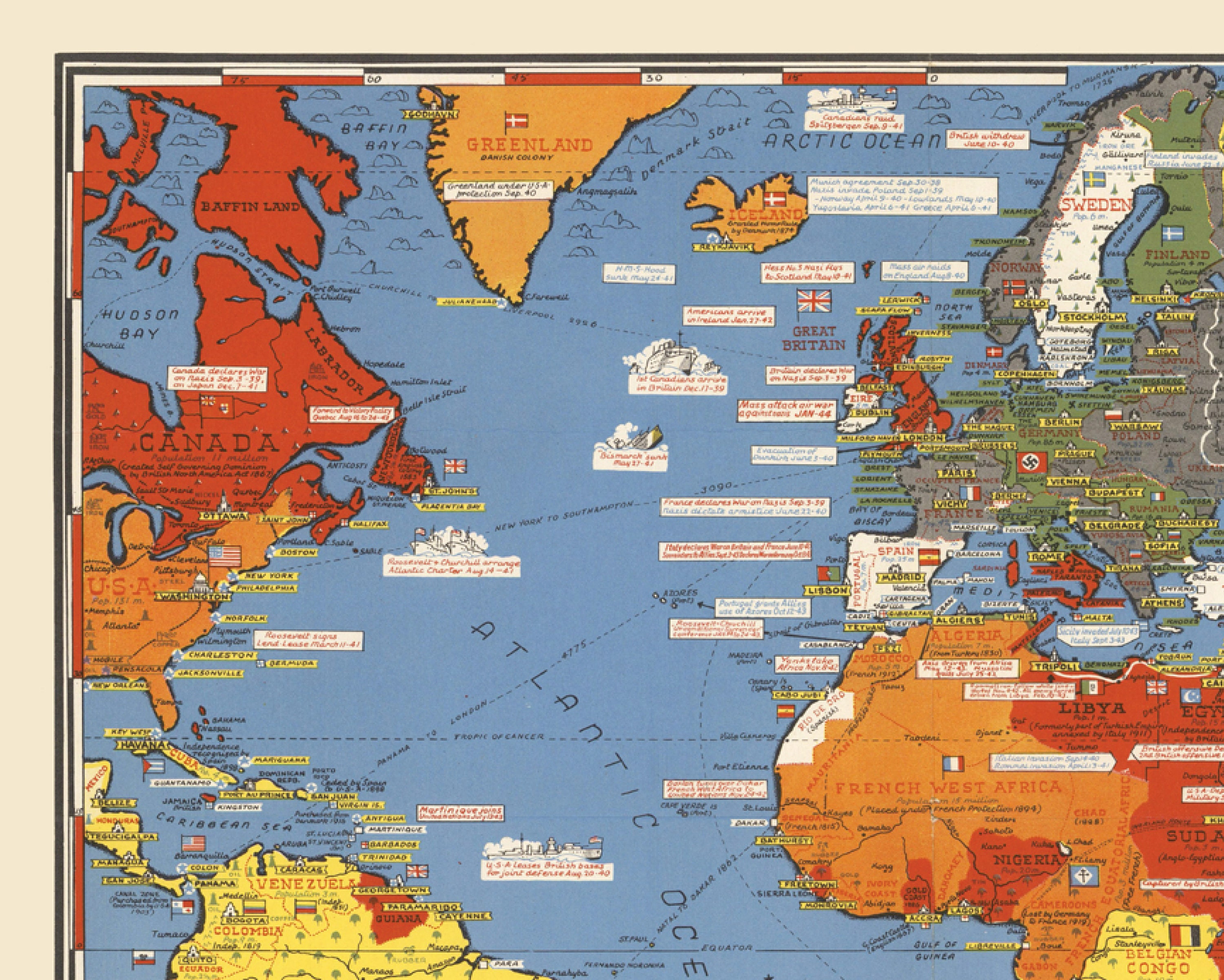 Dated Events War Map of World | World History Chart | WW2 | Home 