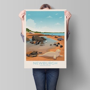 Newburgh Reiseposter, Newburgh Beach, Aberdeenshire, Schottland, Robbenstrand
