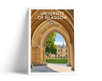 University of Glasgow Travel Poster – Cloisters View - Scotland