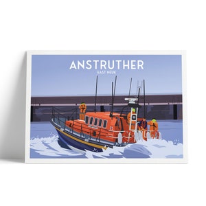 Anstruther Lifeboat Travel Poster - East Neuk, Fife