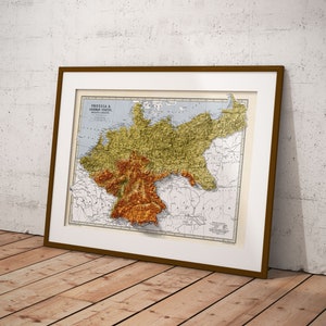 Mapa de Prusia y los estados alemanes, Holanda y Bélgica Impresión topográfica del mapa de Bartolomé Impresión 2D Giclée Retro imagen 6