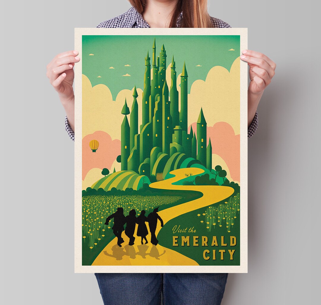 Emerald City Print the Emerald City Vintage Style Travel Etsy
