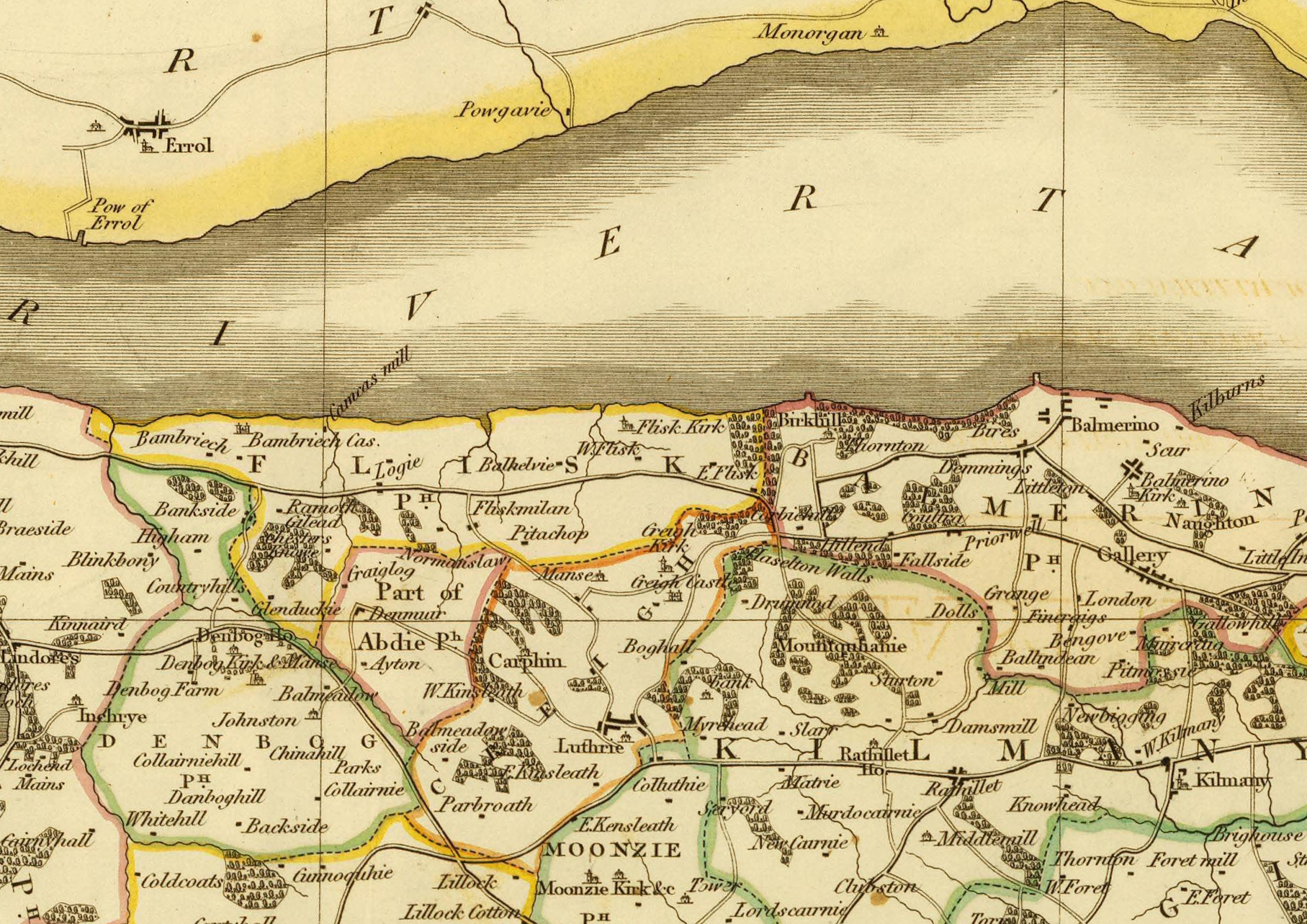 Map of Fife Scotland 1831 Old Replica Poster Print Scottish Etsy
