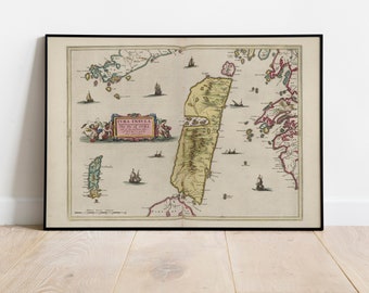 Old Map of Jura, Argyll and Bute | Old Antique Map | 1665 | Blaeu Map |  Poster Wall Art | Scottish Islands