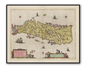 Harris and Lewis Map | Old Antique Map of Isle of Harris and Lewis | 1665 | Old Map Wall Print |Scottish Maps| Leogvs et Haraia | Blaeu