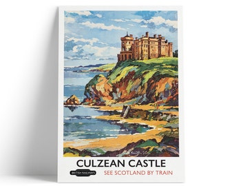 Culzean Castle Print - Scotland Travel Poster - Vintage Print Reproduction