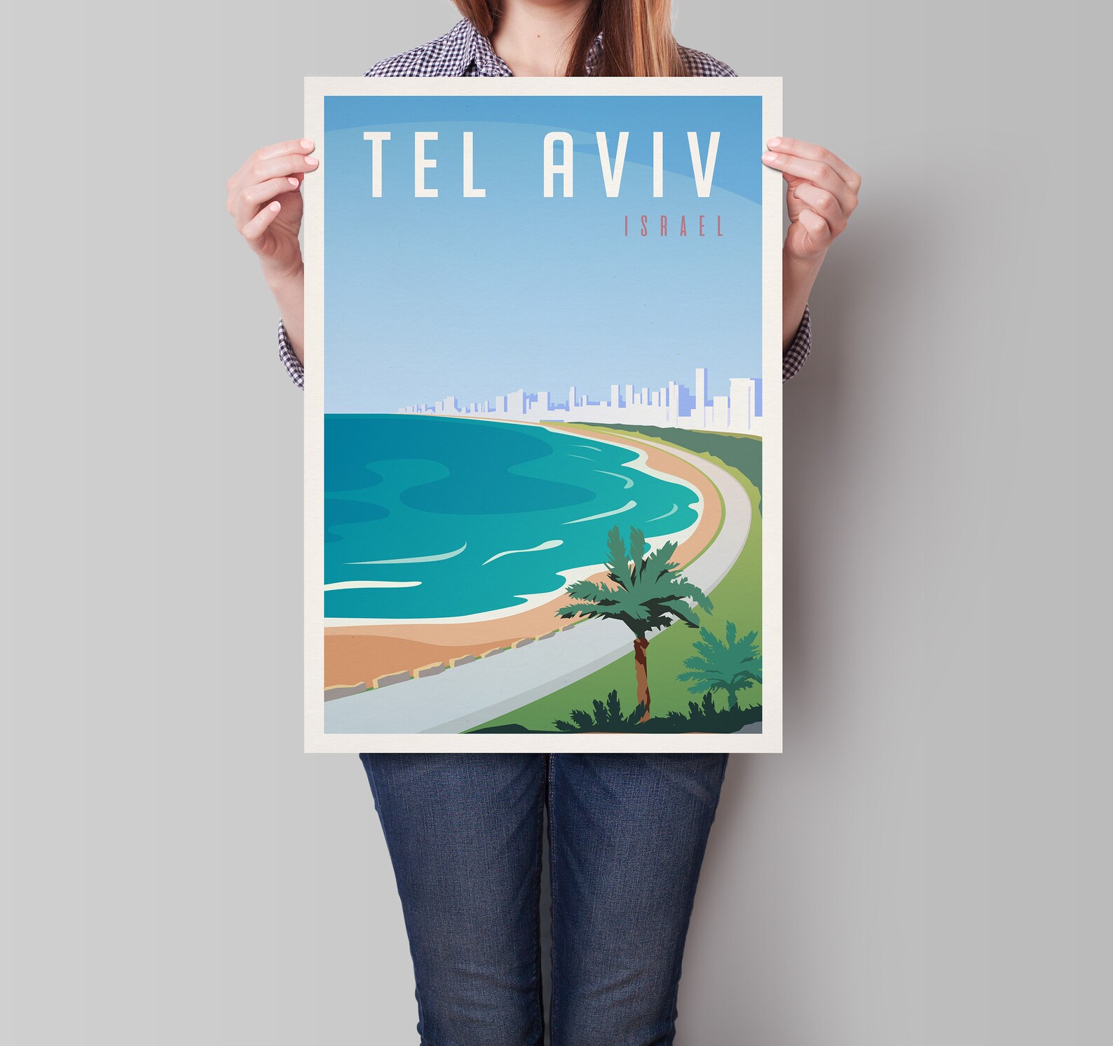 Tel Aviv Travel Poster Israel Print Etsy