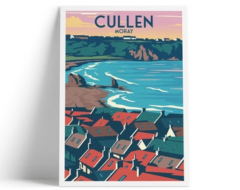 Cullen Print - Moray Firth - Scotland - Travel Poster - Three Kings - Coastal Charm