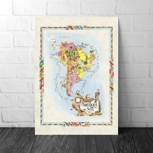 Südamerika Karte - Afrique Du Sud - Chile - Uruguay - Bolivien - Brasilien - Venezuela - Guyanas - Ecuador - Kolumbien - Argentinien - Paraguay