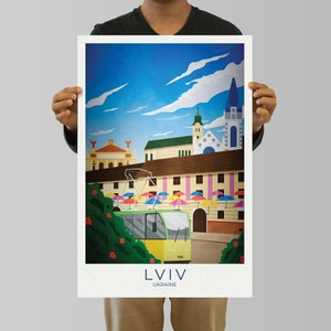 Lviv, Ukraine Travel Poster - Ukranian Wall Art