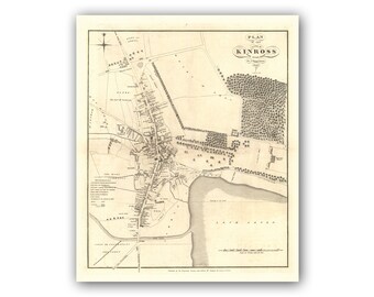 Old Map Of Kinross | Ancient Map Print | Kinross Old Map | Kinross Vintage Map  | Historic Kinross Map, Kinross Gift, Kinross poster