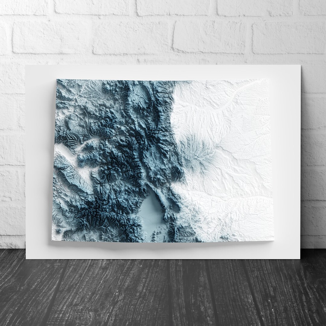 Colorado Art Relief Map - 2D Print - USA Geology - 2D Shaded Relief Map ...