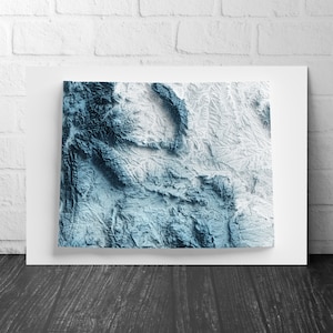 Wyoming Kunst Reliefkarte - 2D Druck - USA Geologie - 2D Shaded Relief Map - Vereinigte Staaten von Amerika