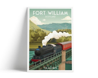 The Jacobite Print - Fort William - Soldier's Bridge - The Lochy - Great Glen Way