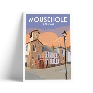 Mousehole Print - Cornwall Travel Poster - England - Mousehole Harbour