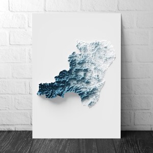 Aberdeenshire Kunst Reliefkarte - 2D Druck - Schottland Geologie Poster - 2D Schattierte Reliefkarte