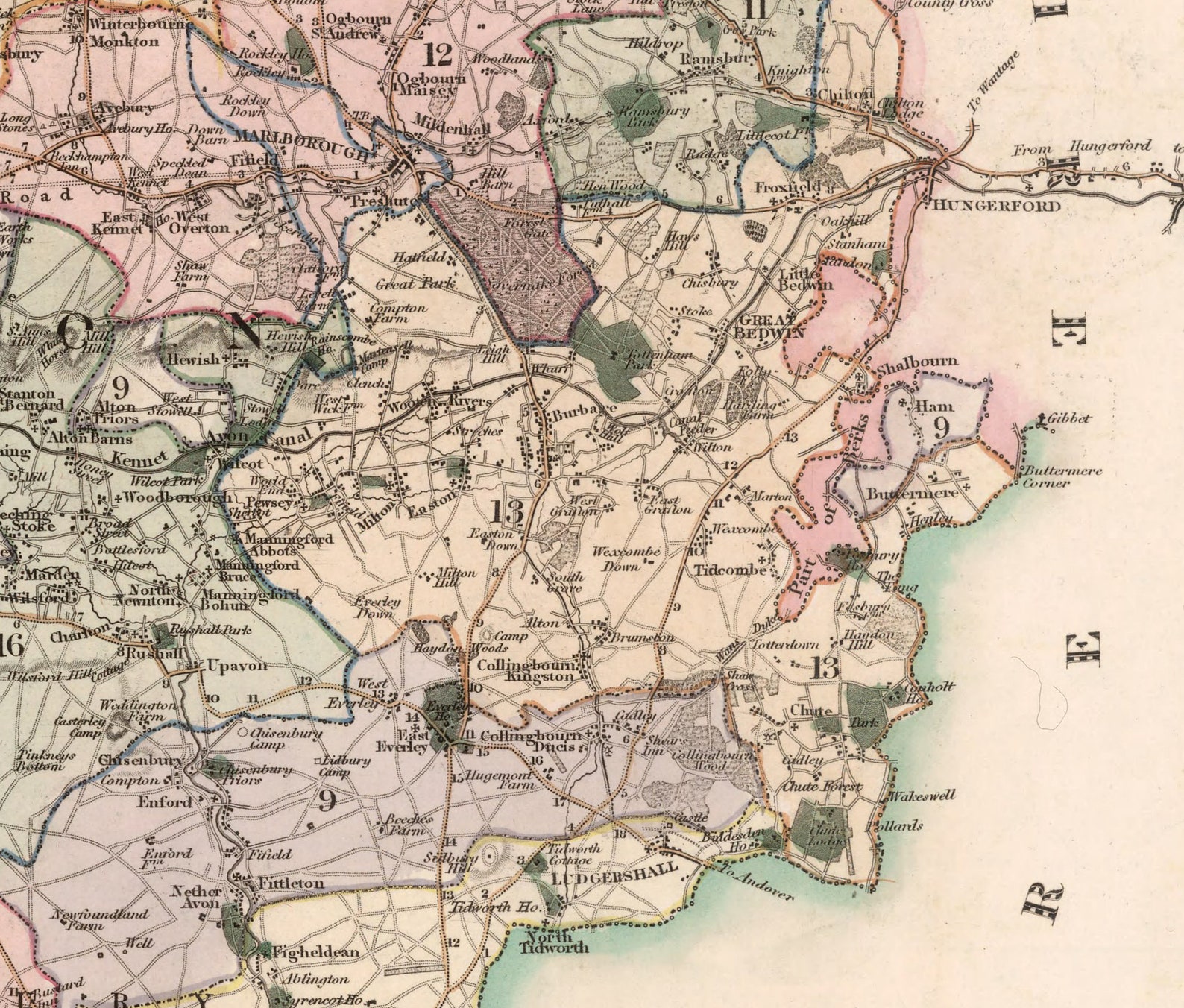Wiltshire Map Map of the county of Wilts from an actual Etsy Wiltshire Map Map of the county of Wilts from an actual Etsy