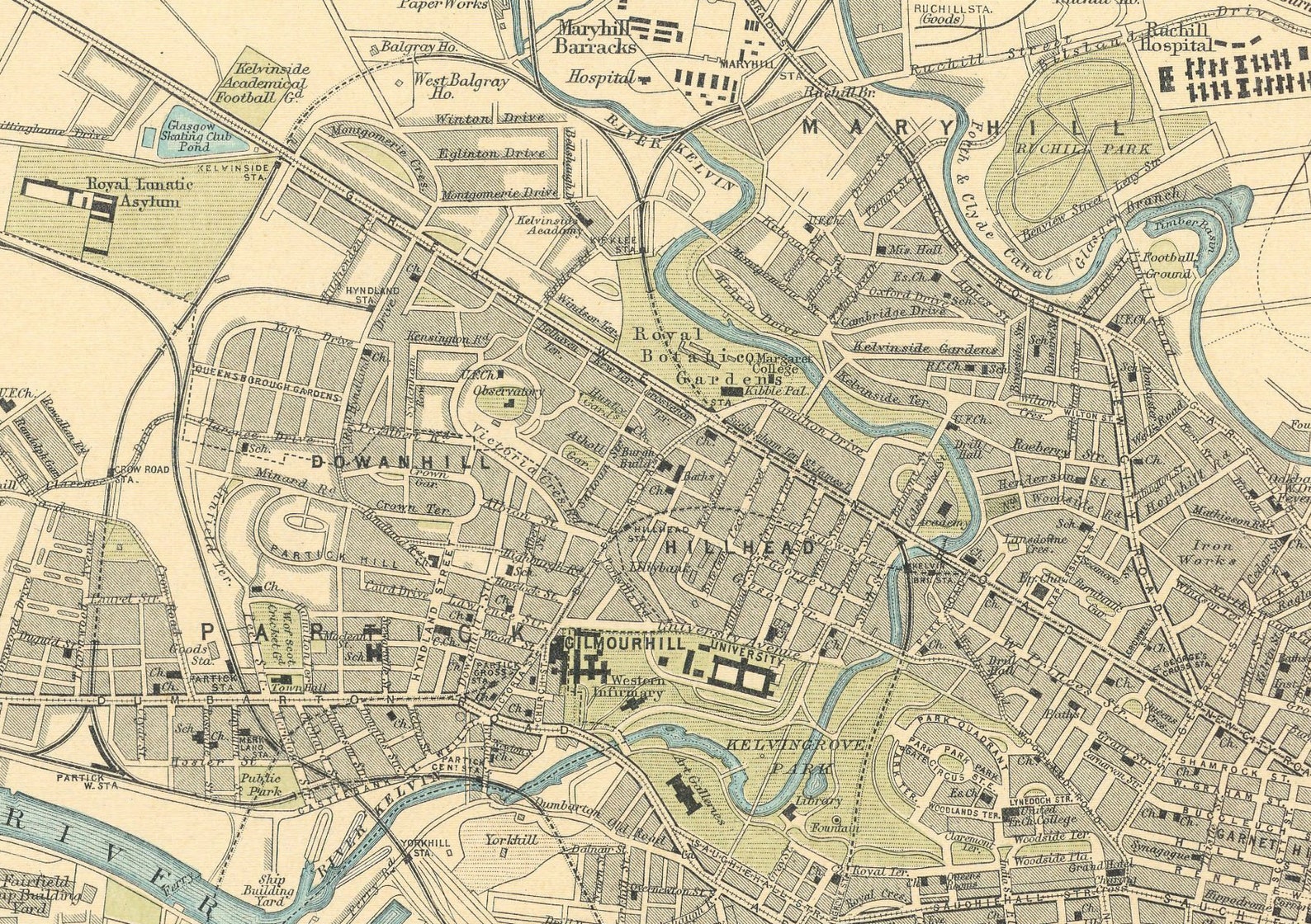 Old Map of Glasgow Scotland 1912 Vintage Poster Wall Art - Etsy UK