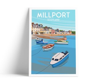 Millport Travel Poster - Great Cumbrae in the Firth of Clyde  - Scotland - Harbour