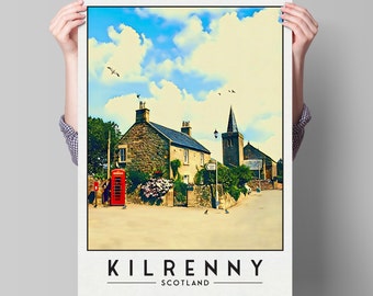 Kilrenny Print, Fife Travel Poster, East Neuk Wall Art, Anstruther, Scottish Gift