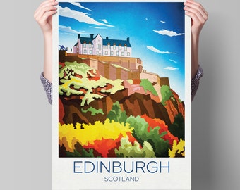 Edinburgh Castle Travel Poster: Scotland Wall Art Print