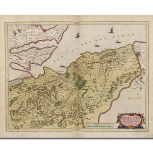 Moray Firth Map | Moravia Scotiae Provincia | Ancient map by J. Blaeu |1665 | Poster Wall Art | scottish Maps | Prints from  Atlas Maior