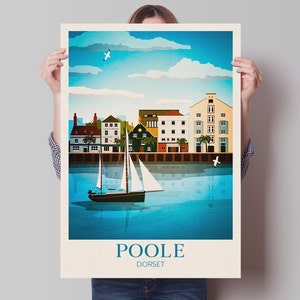 Poole Travel Poster - Dorset Wall Art - England Travel Print