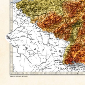 Mapa de Prusia y los estados alemanes, Holanda y Bélgica Impresión topográfica del mapa de Bartolomé Impresión 2D Giclée Retro imagen 5
