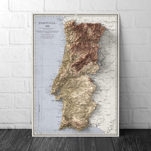 Portugal 1831 Vintage Map Print  – Historical Wall Art Poster – Unframed A4 to A2