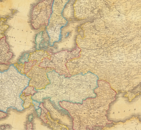 Mapa Político de Europa en lona 65 x 50