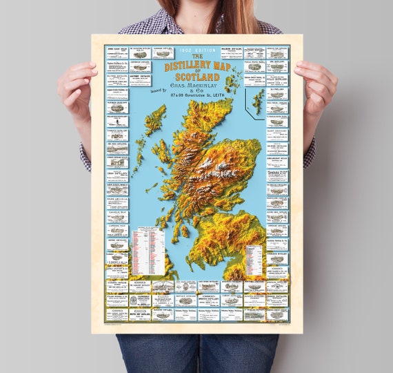 Distillery Map of Scotland Scotch Whisky Map the Scottish Etsy UK