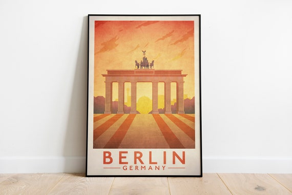 Travel print German Poster gift United Kingdom to Germany wall art 