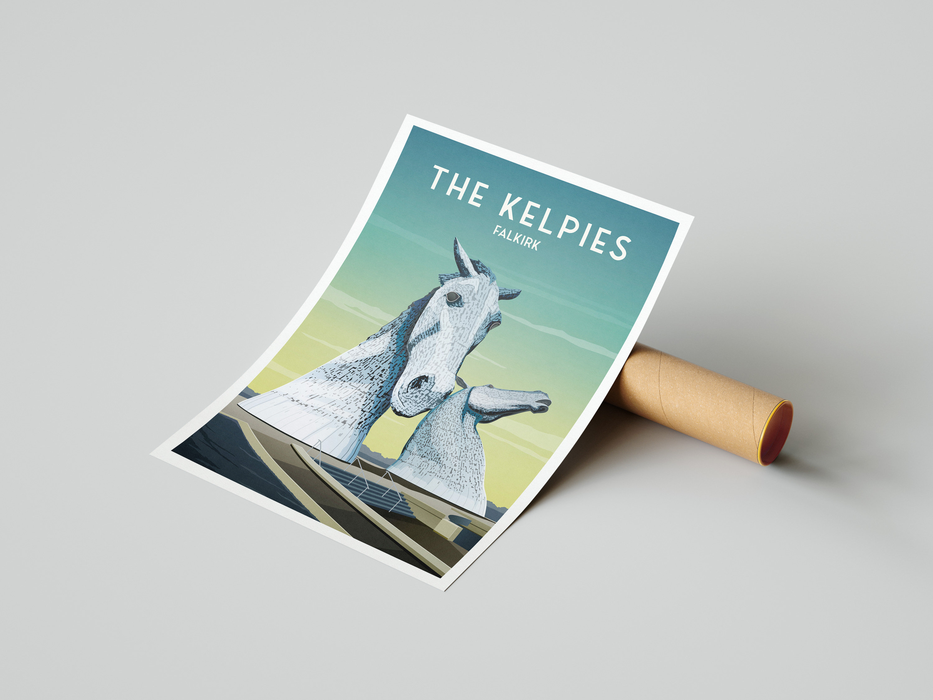 The Kelpies Print Falkirk Travel Poster Wall Art Home Etsy UK