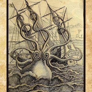 Kraken Poster - Octopus Sea Monster