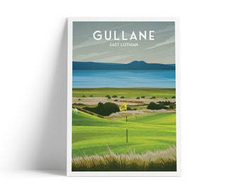 Gullane Golfbaan nr. 3 - Reisposter - East Lothian Print - Schotland Wall Art