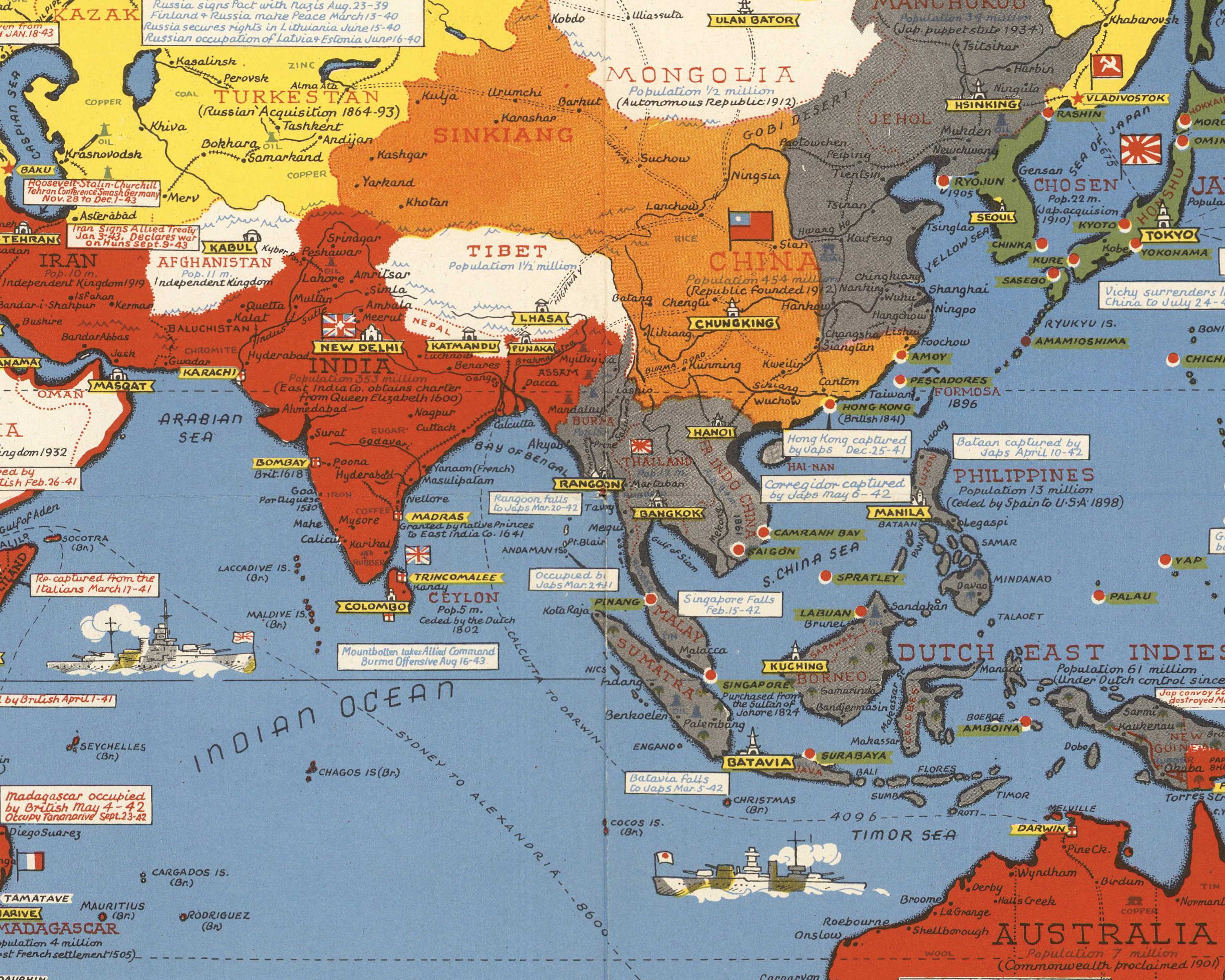 Dated Events War Map of World | World History Chart | WW2 | Home 