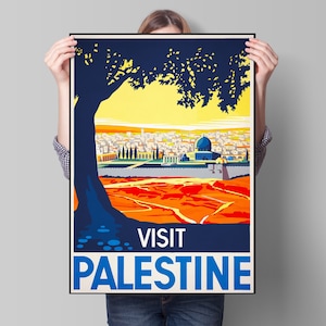 Palestine Vintage Travel Poster, Visit Palestine, Land of the Bible, Israel image 6